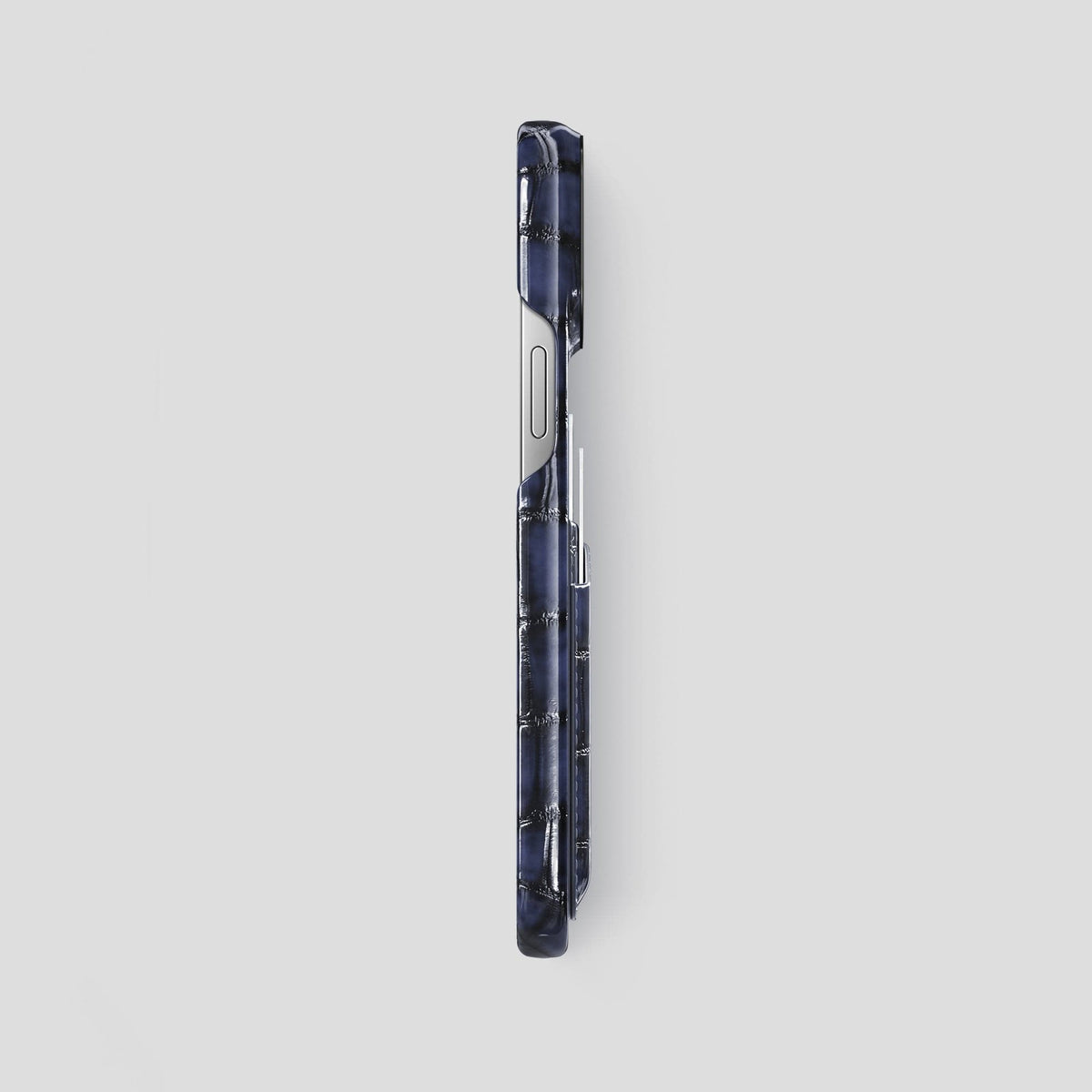 Havana-Blue iPhone 13 Pro Max Card Case with Black Metal -3 | Havana-Blue-Black