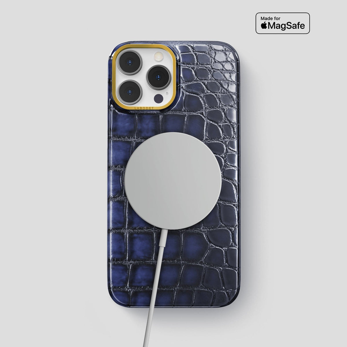 Havana-Blue iPhone 13 Pro Max Classic Case with Gold Metal -5 | Havana-Blue-Gold
