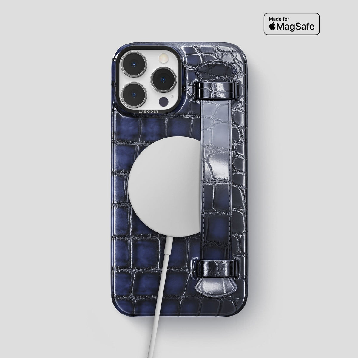 Havana-Blue iPhone 13 Pro Max Strap Case with Black Metal -5 | Havana-Blue-Black
