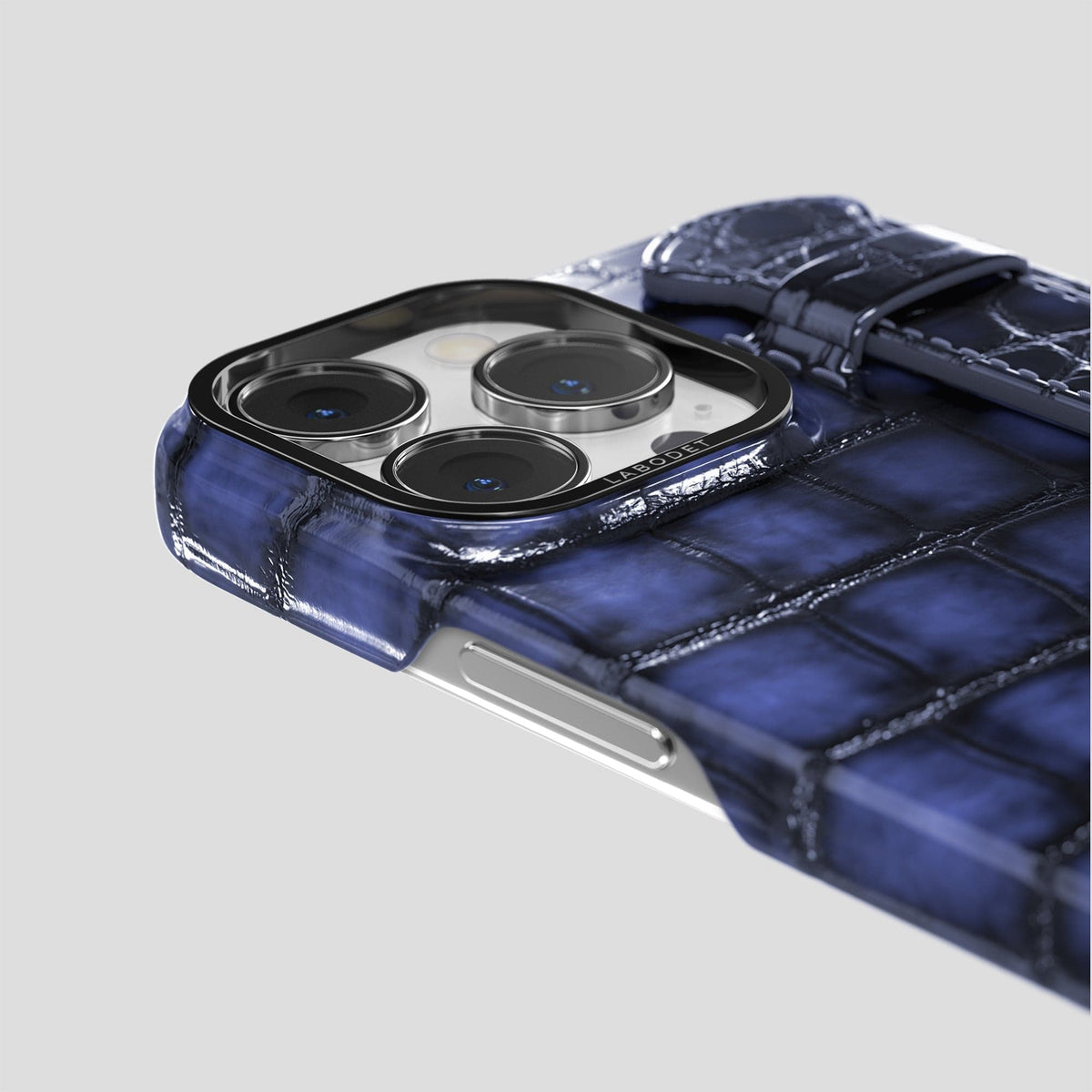 Havana-Blue iPhone 13 Pro Max Strap Case with Black Metal -6 | Havana-Blue-Black