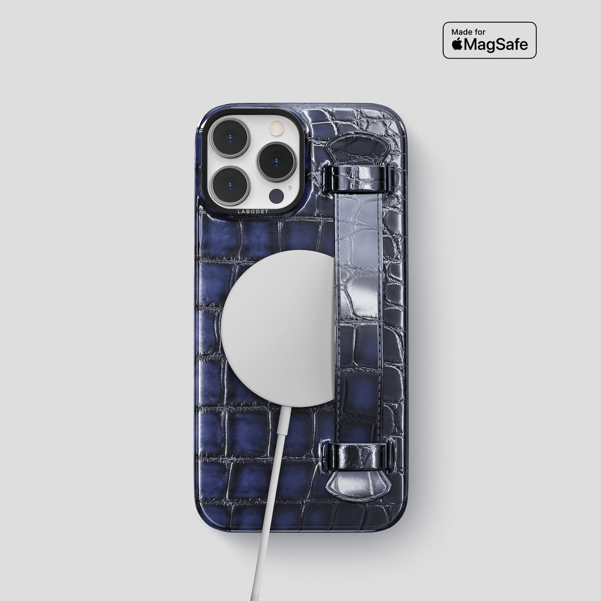 Havana-Blue iPhone 13 Pro Strap Case with Black Metal -5 | Havana-Blue-Black