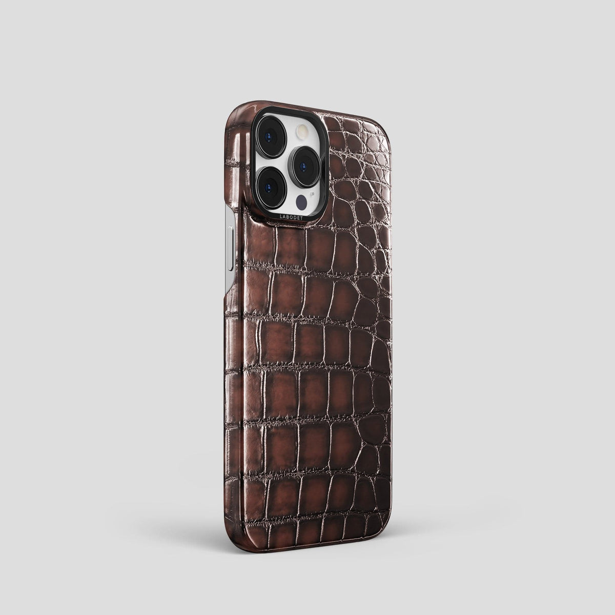 Havana-Brown iPhone 13 Pro Classic Case with Black Metal -2 | Havana-Brown-Black