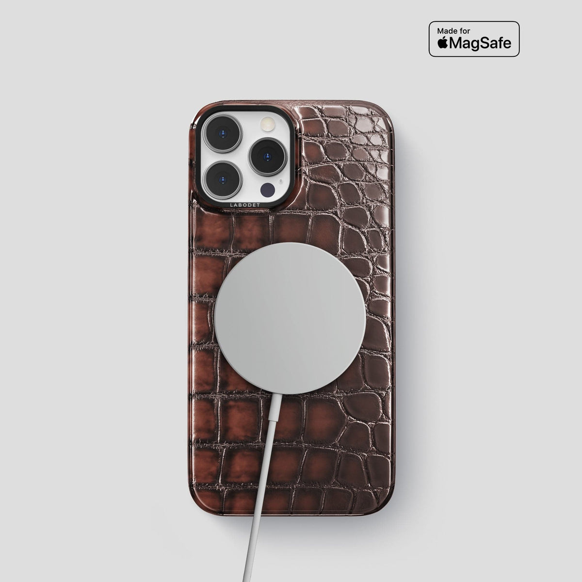 Havana-Brown iPhone 13 Pro Classic Case with Black Metal -5 | Havana-Brown-Black