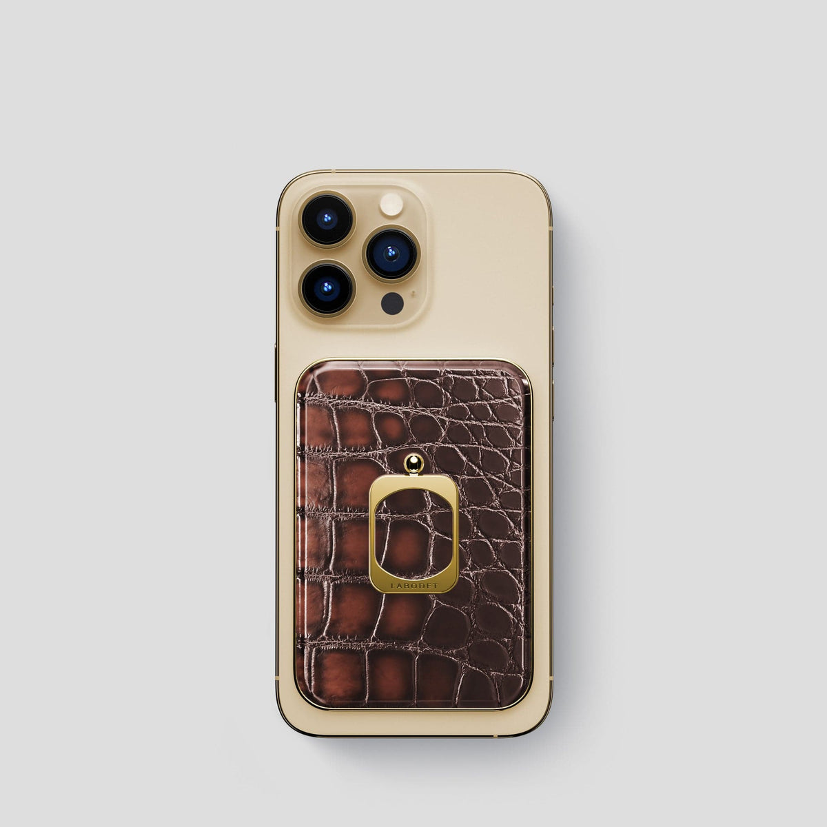 Havana-Brown iPhone 13 Pro MagSafe Ring with Gold Metal -2 | Havana-Brown-Gold