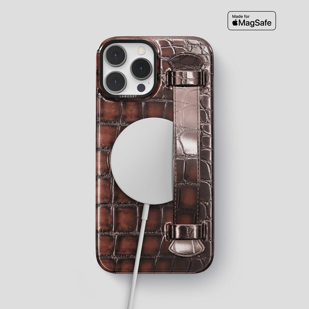 Havana-Brown iPhone 13 Pro Max Strap Case with Black Metal -5 | Havana-Brown-Black