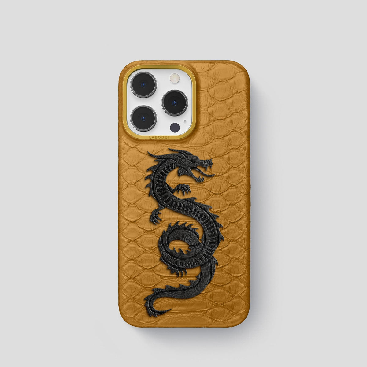Honey iPhone 13 Pro Classic Case Python with Gold Metal -1 | Honey-Gold