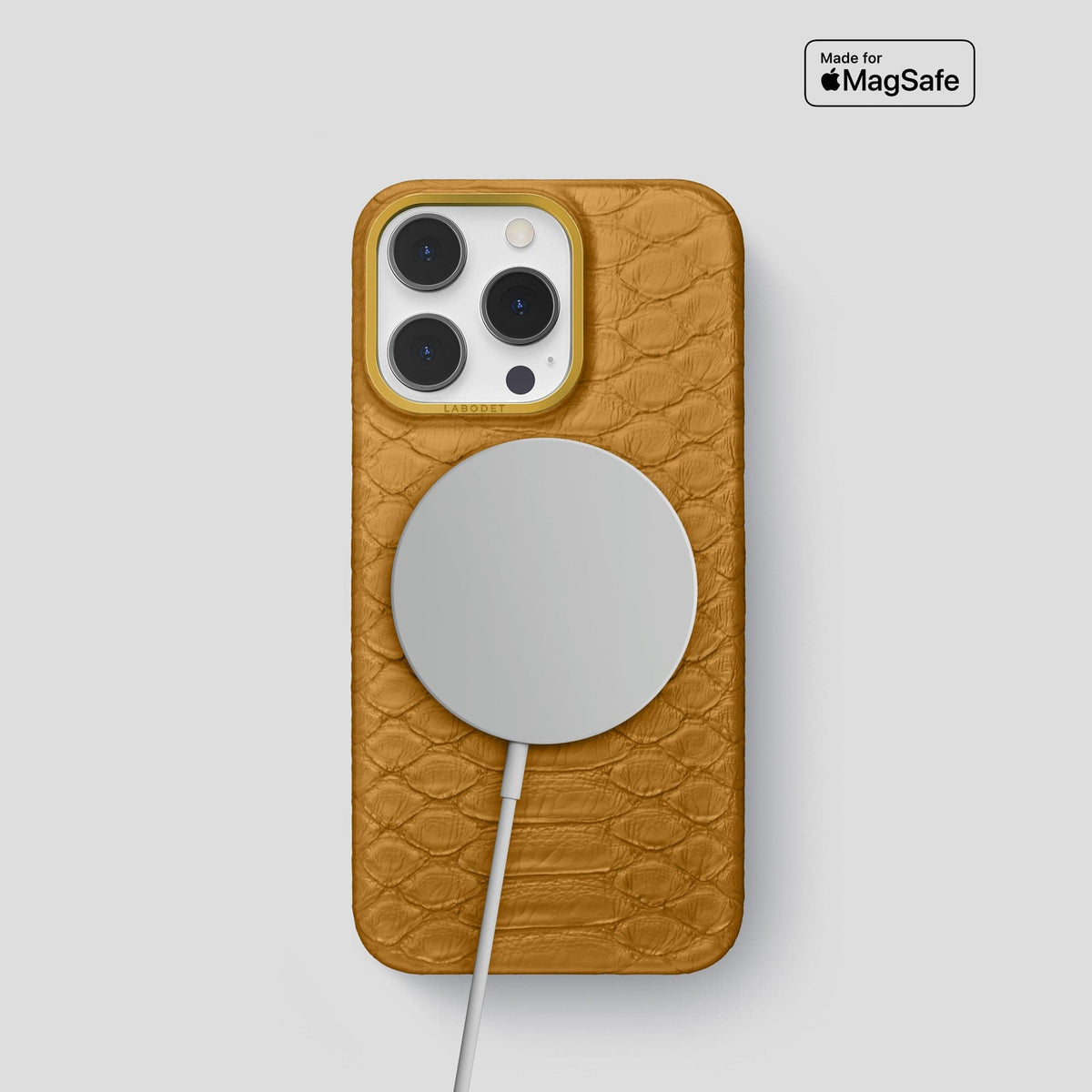 Honey iPhone 13 Pro Classic Case Python with Gold Metal -5 | Honey-Gold