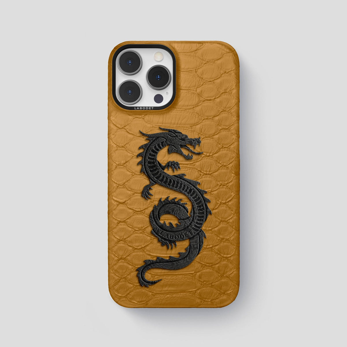 Honey iPhone 13 Pro Max Classic Case Python with Black Metal -1 | Honey-Black