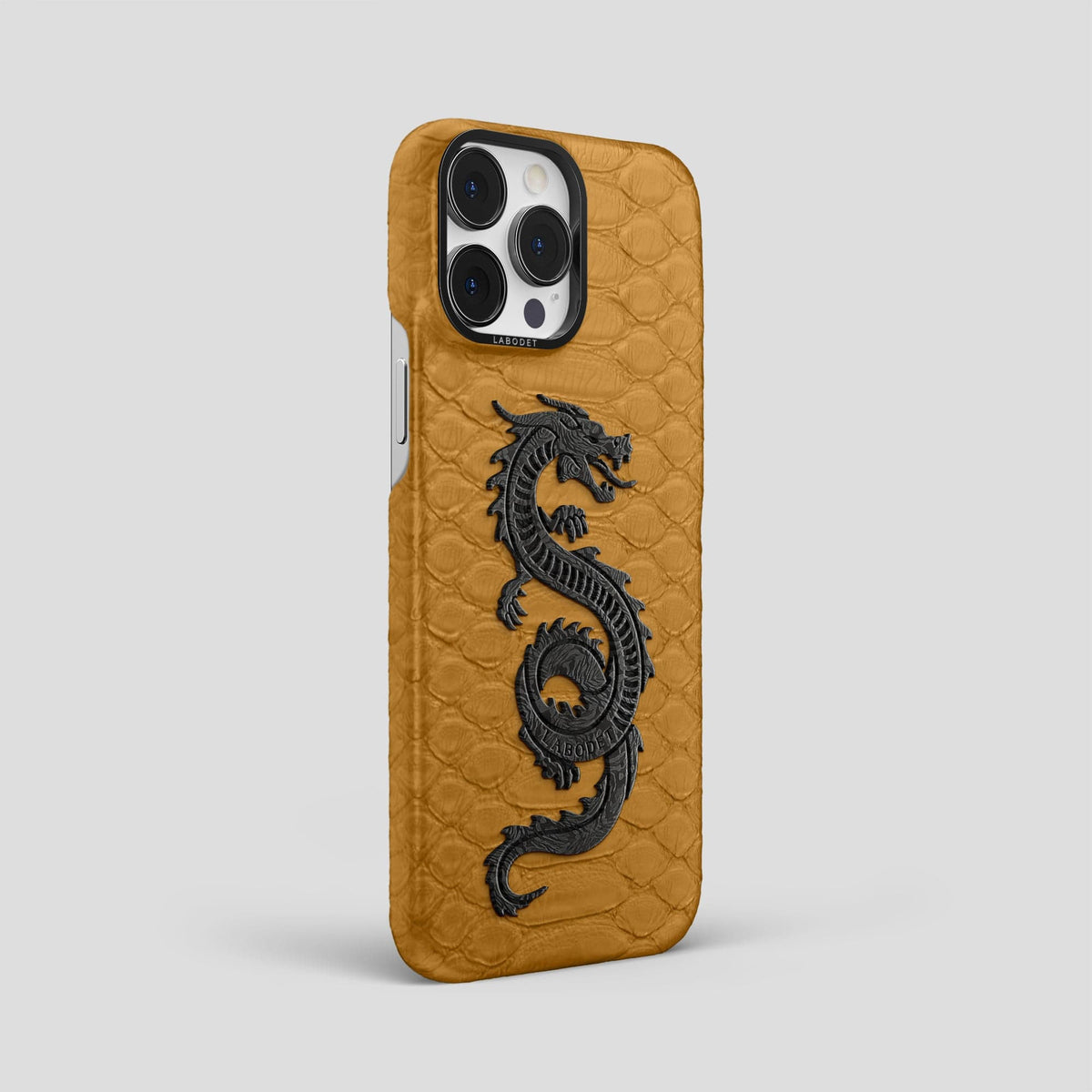 Honey iPhone 13 Pro Max Classic Case Python with Black Metal -2 | Honey-Black