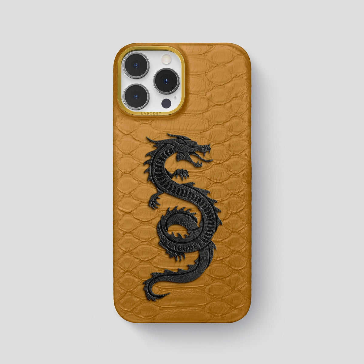 Honey iPhone 13 Pro Max Classic Case Python with Gold Metal -1 | Honey-Gold