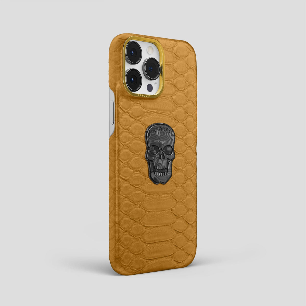 Honey iPhone 13 Pro Max Classic Case Python with Gold Metal -2 | Honey-Gold