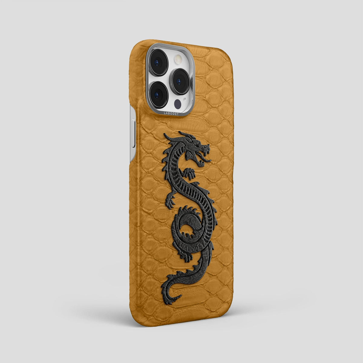 Honey iPhone 13 Pro Max Classic Case Python with Steel Metal -2 | Honey-Steel
