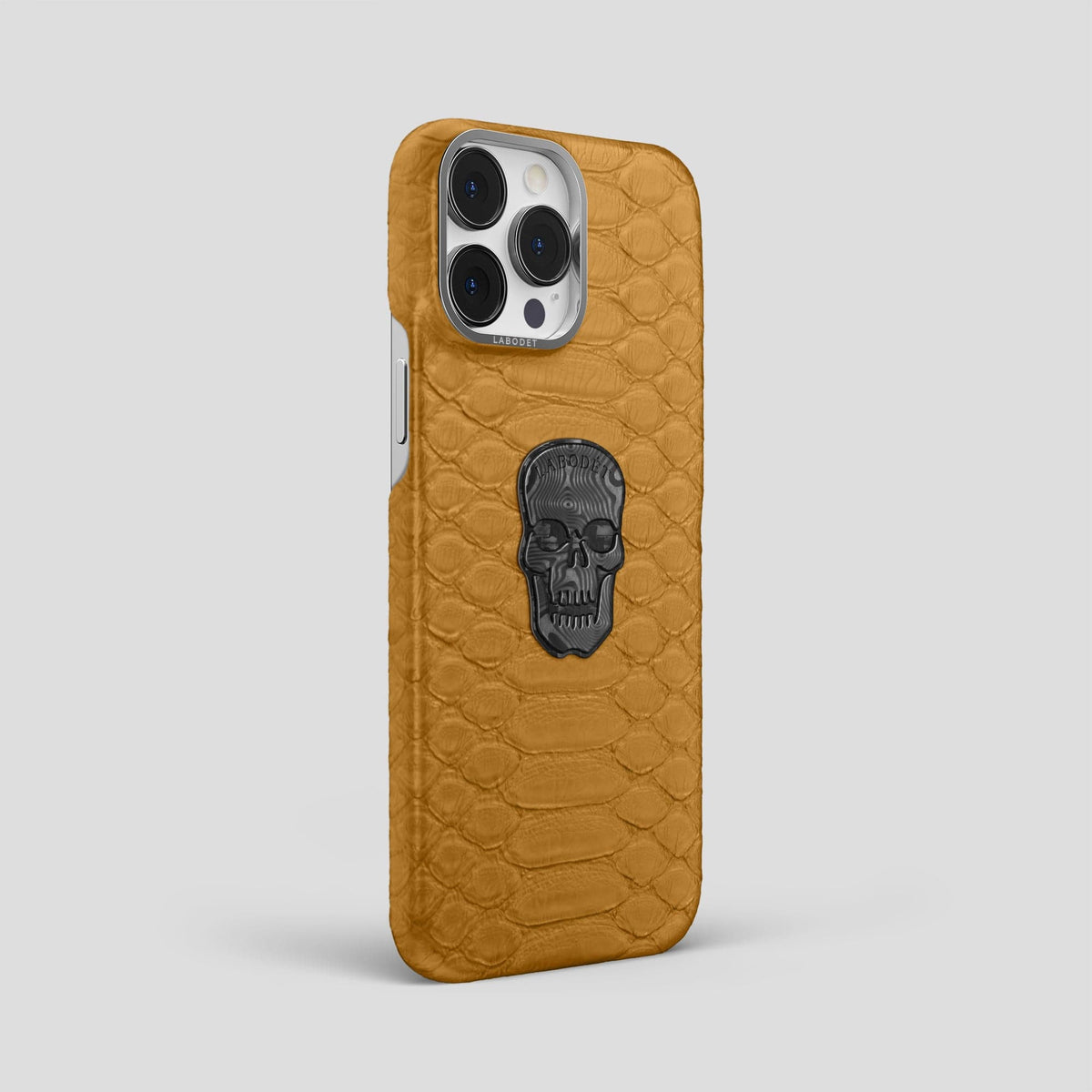 Honey iPhone 13 Pro Max Classic Case Python with Steel Metal -2 | Honey-Steel