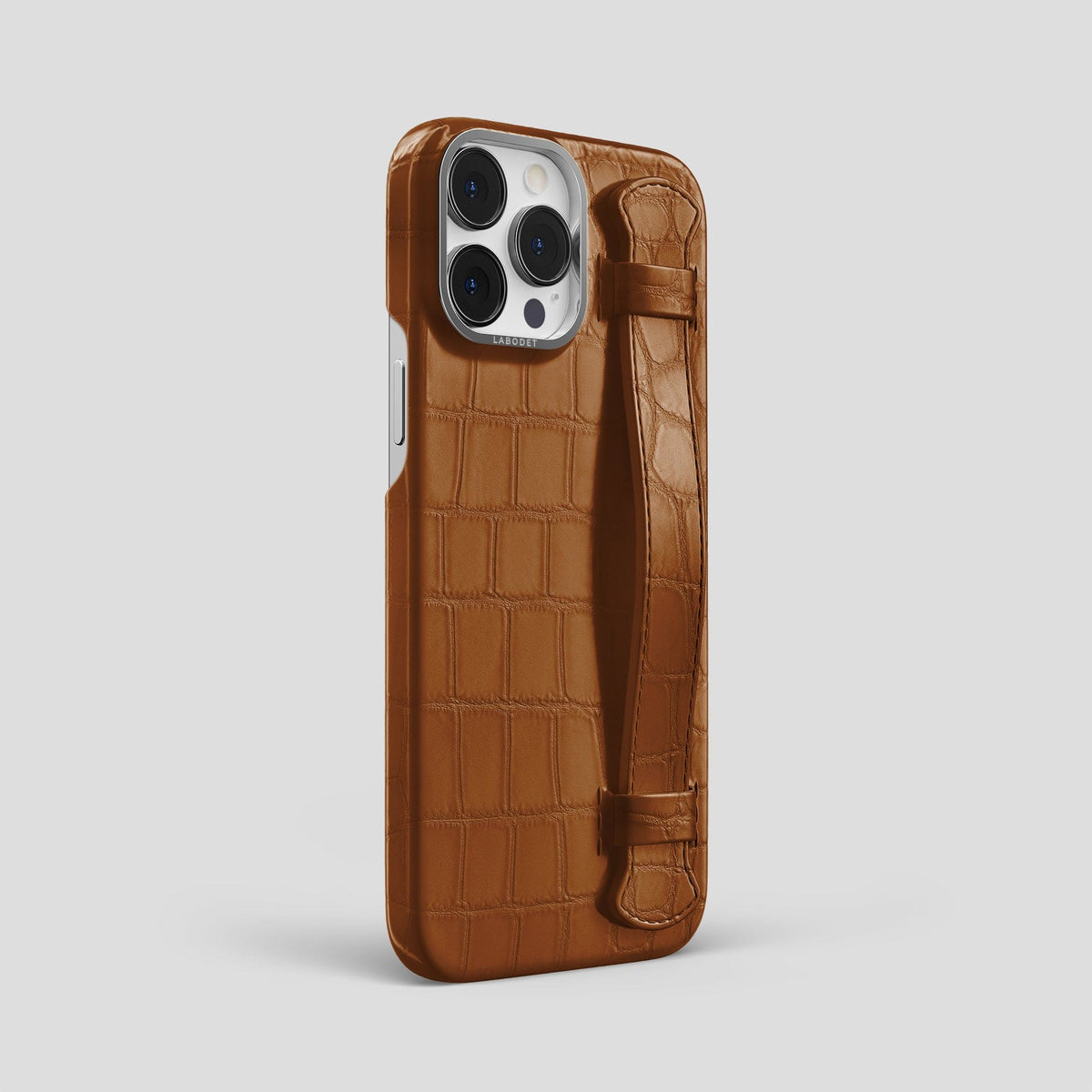 Honey iPhone 13 Pro Max Strap Case Alligator with Steel Metal -2 | Honey-Steel