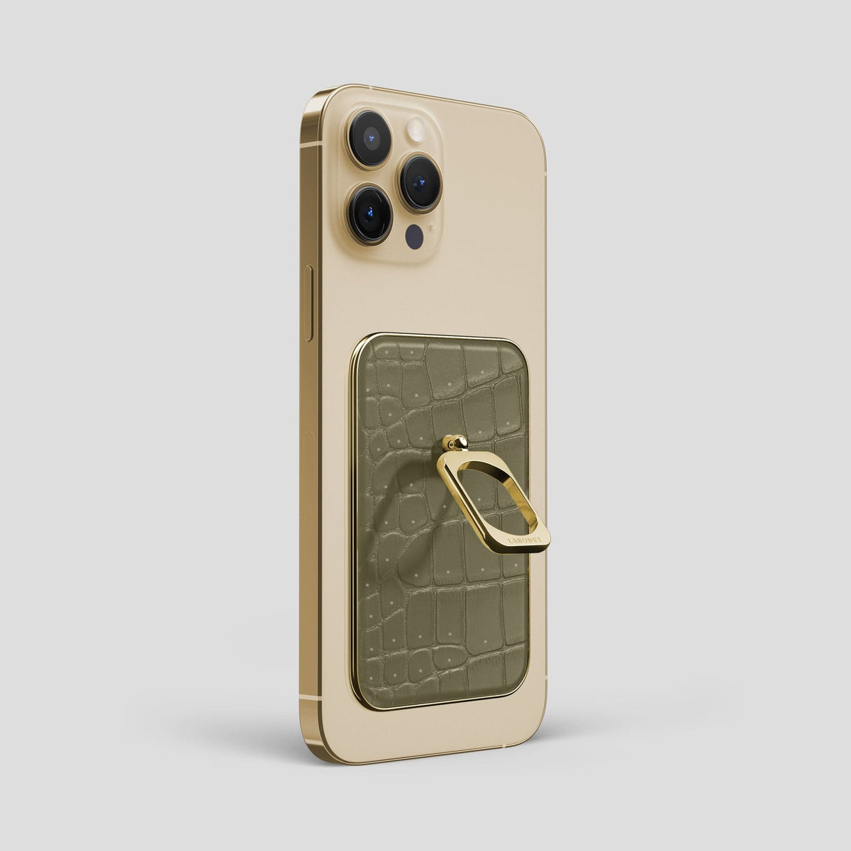 Kaki-Green MagSafe Ring iPhone 13 Pro Max with Gold Metal -1 | Kaki-Green-Gold