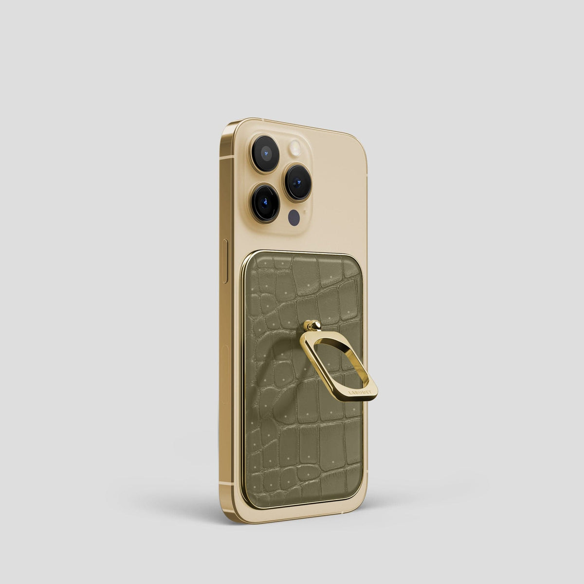 Kaki-Green MagSafe Ring iPhone 13 Pro with Gold Metal -1 | Kaki-Green-Gold