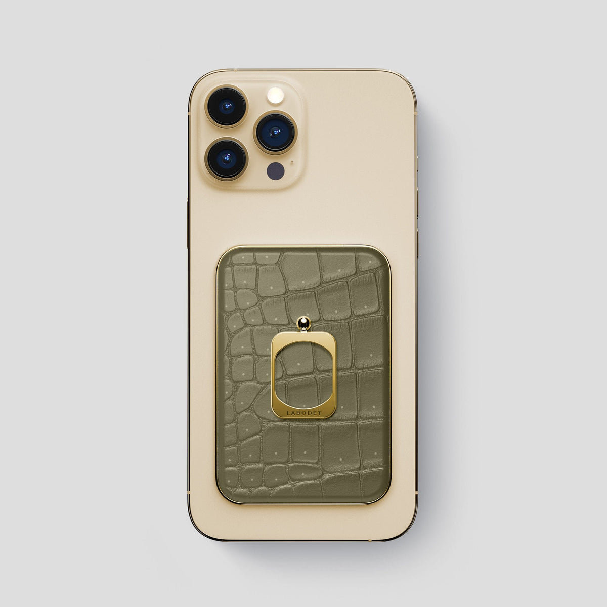 Kaki-Green MagSafe Ring iPhone 13 Pro Max with Gold Metal -2 | Kaki-Green-Gold