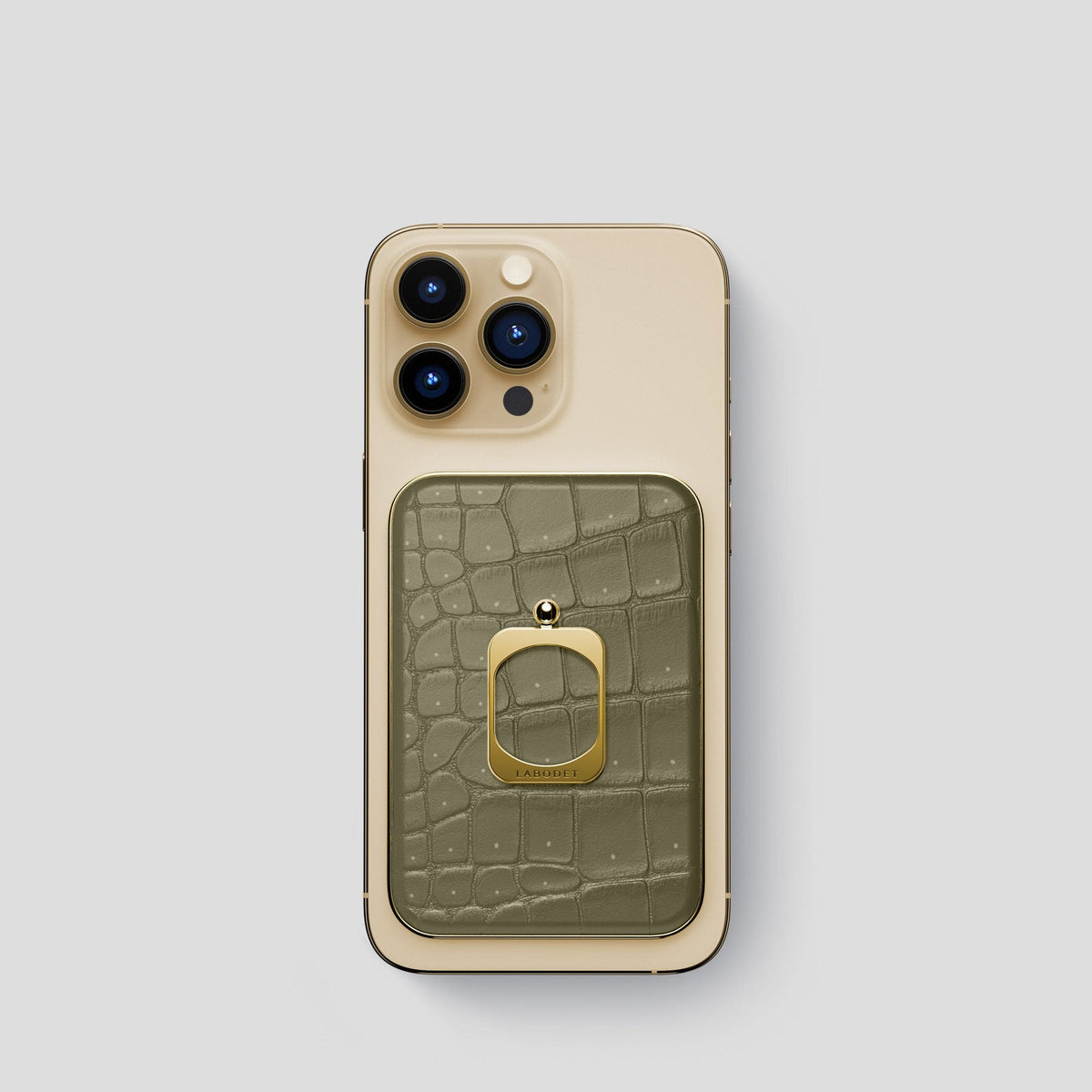 Kaki-Green MagSafe Ring iPhone 13 Pro with Gold Metal -2 | Kaki-Green-Gold