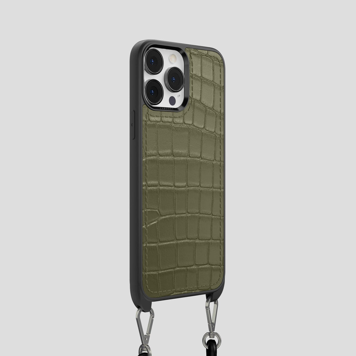 Kaki-Green iPhone 13 Pro Crossbody Sport Case Alligator -2 | Kaki-Green