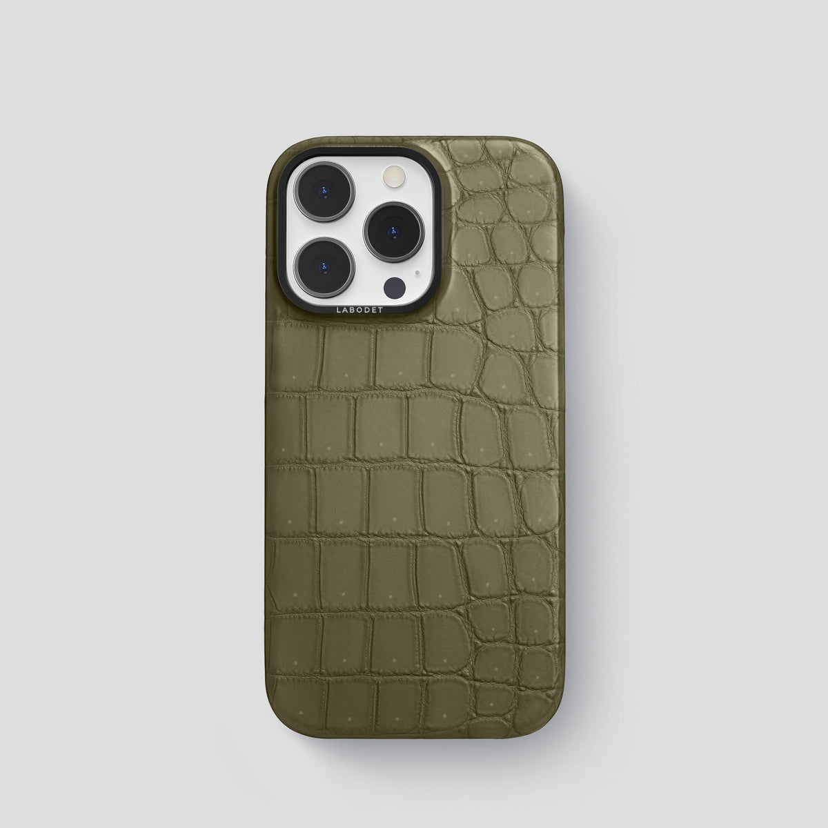 Kaki Green iPhone 13 Pro Classic Case with Black Metal -1 | Kaki-Green-Black
