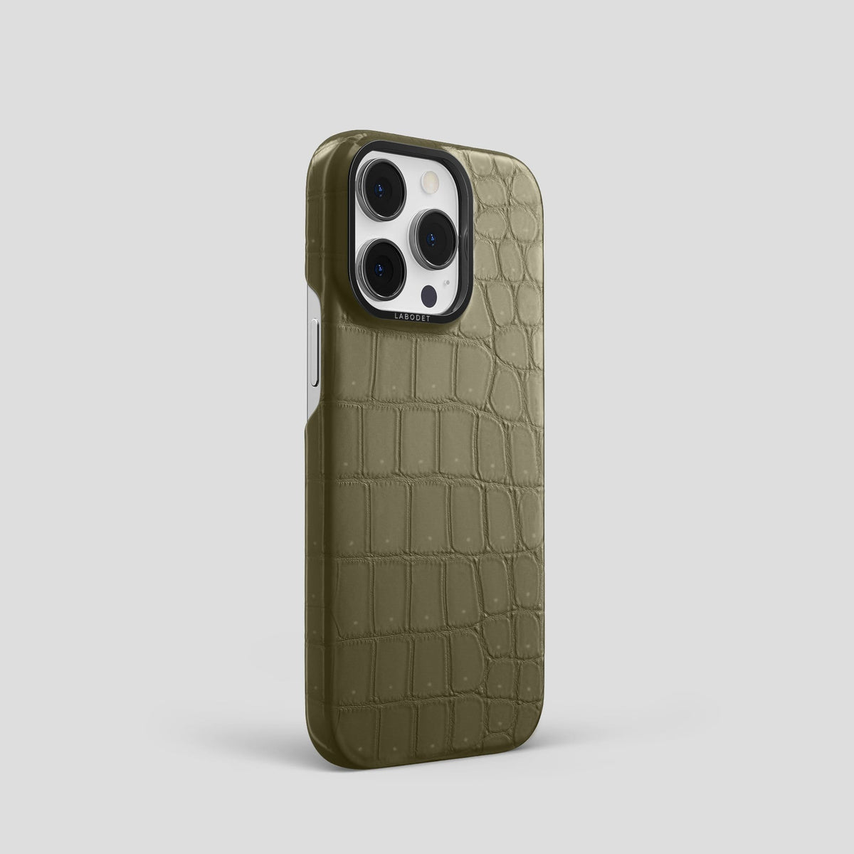 Kaki Green iPhone 13 Pro Classic Case with Black Metal -2 | Kaki-Green-Black
