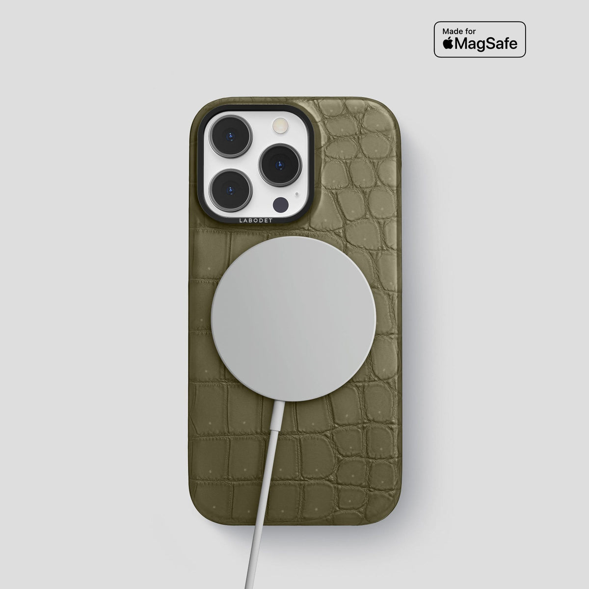 Kaki Green iPhone 13 Pro Classic Case with Black Metal -5 | Kaki-Green-Black