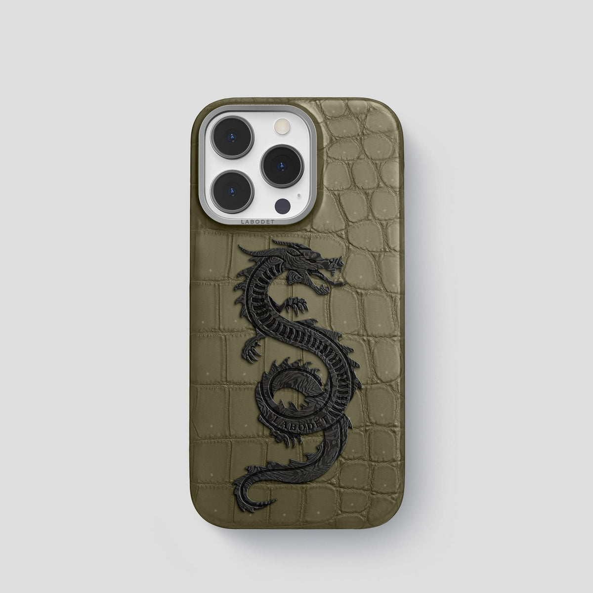 Kaki Green iPhone 13 Pro Classic Case with Steel Metal -1 | Kaki-Green-Steel