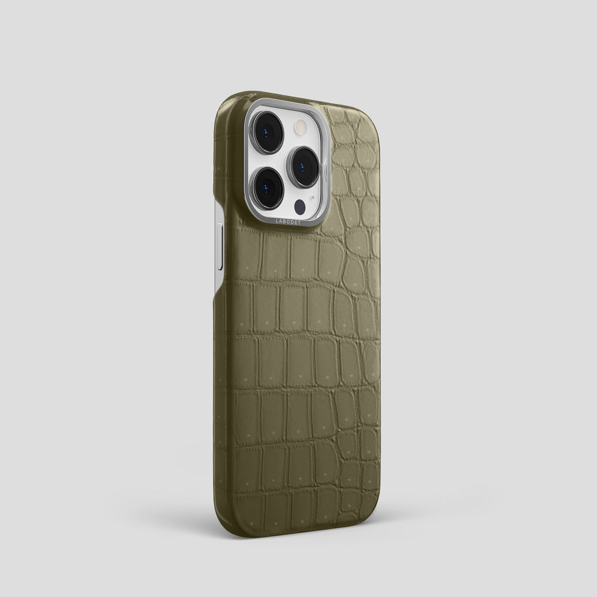 Kaki Green iPhone 13 Pro Classic Case with Steel Metal -2 | Kaki-Green-Steel