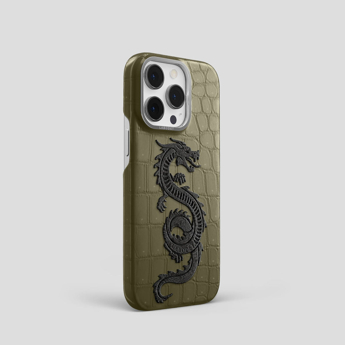 Kaki Green iPhone 13 Pro Classic Case with Steel Metal -2 | Kaki-Green-Steel