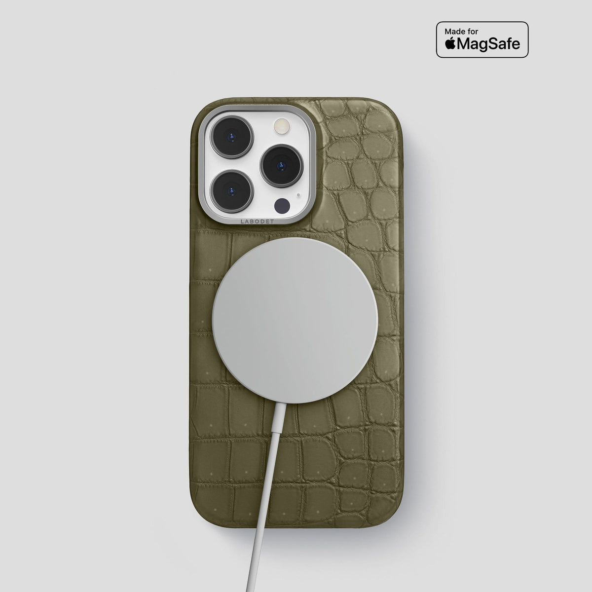 Kaki Green iPhone 13 Pro Classic Case with Steel Metal -5 | Kaki-Green-Steel