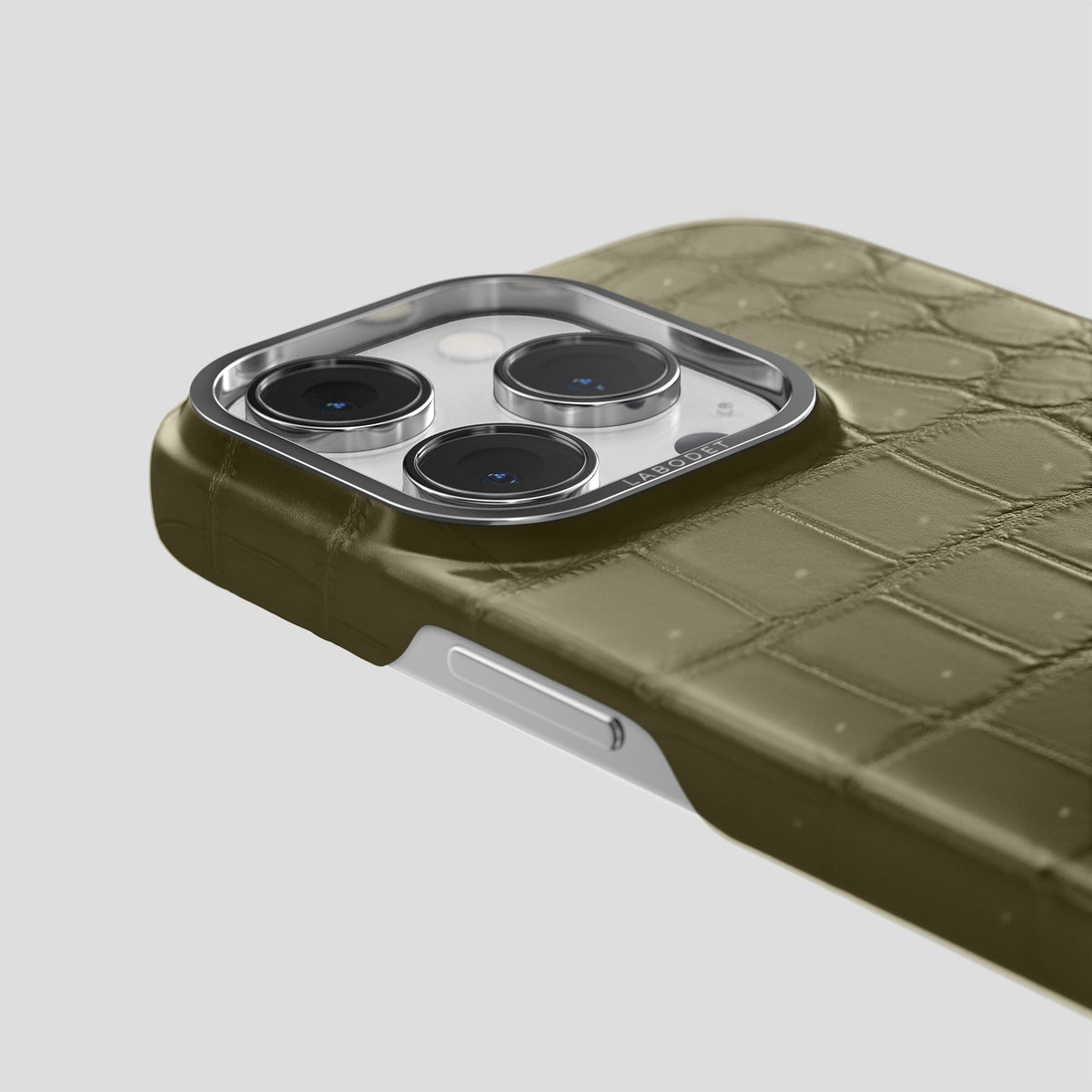Kaki Green iPhone 13 Pro Classic Case with Steel Metal -6 | Kaki-Green-Steel