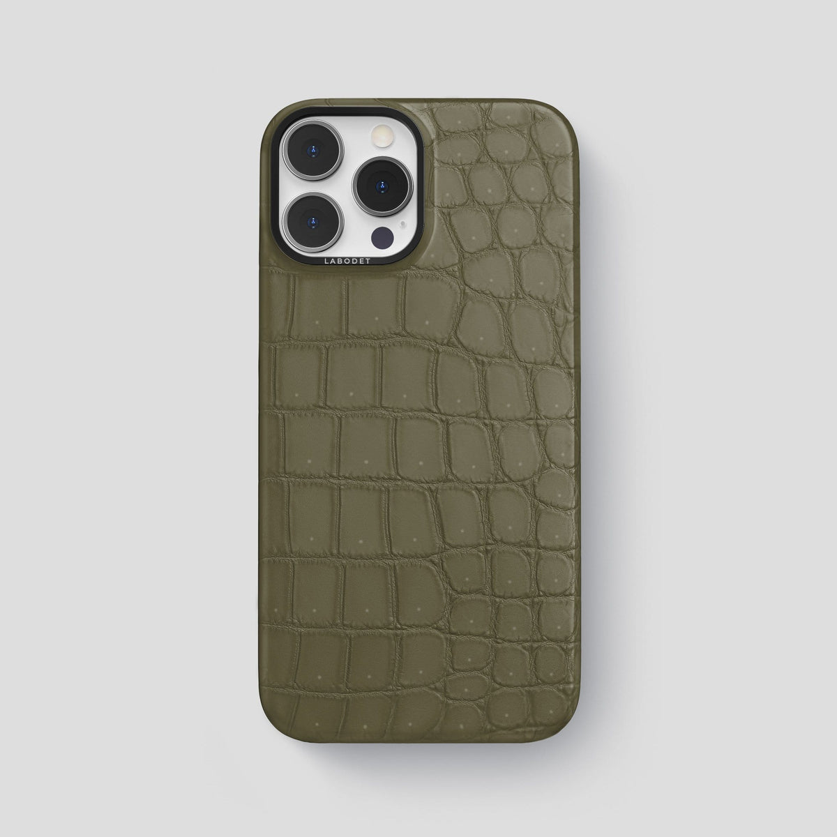 Kaki Green iPhone 13 Pro Max Classic Case with Black Metal -1 | Kaki-Green-Black