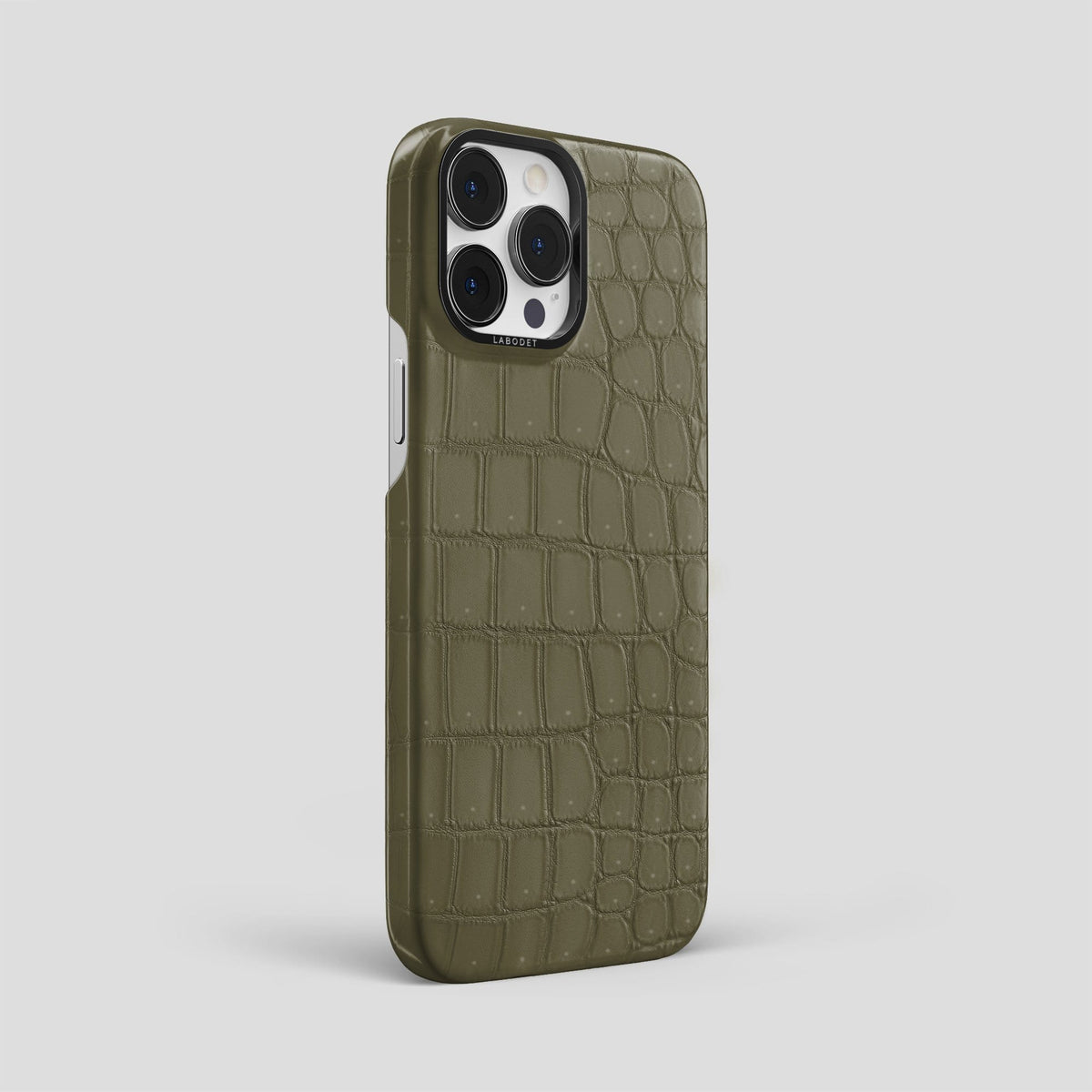 Kaki Green iPhone 13 Pro Max Classic Case with Black Metal -2 | Kaki-Green-Black