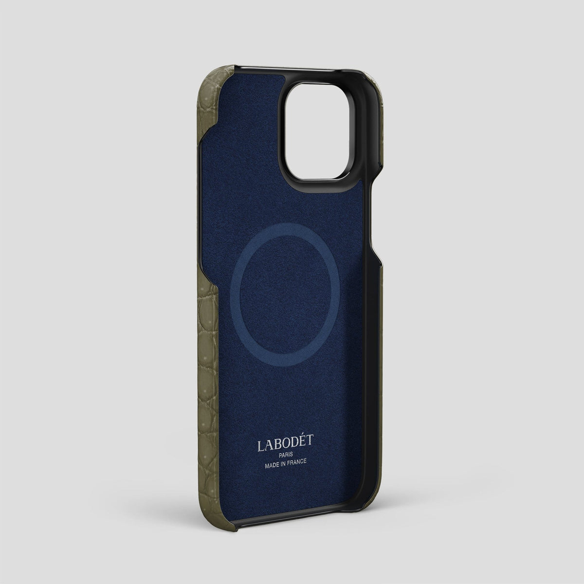 Kaki Green iPhone 13 Pro Max Classic Case with Black Metal -4 | Kaki-Green-Black