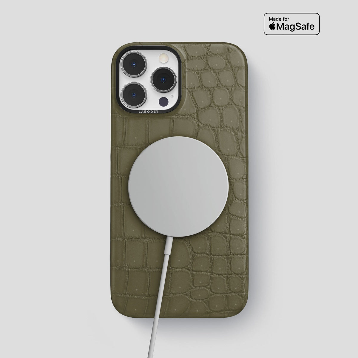 Kaki Green iPhone 13 Pro Max Classic Case with Black Metal -5 | Kaki-Green-Black