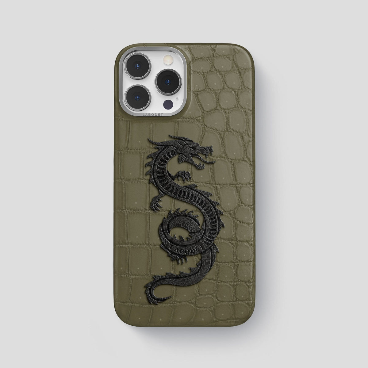 Kaki Green iPhone 13 Pro Max Classic Case with Steel Metal -1 | Kaki-Green-Steel