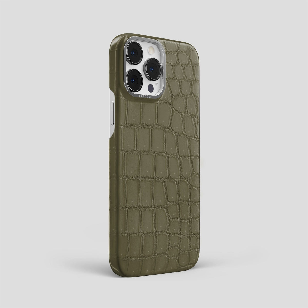Kaki Green iPhone 13 Pro Max Classic Case with Steel Metal -2 | Kaki-Green-Steel