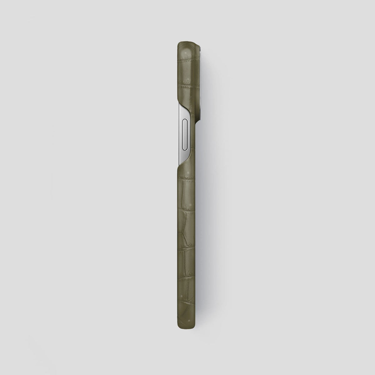 Kaki Green iPhone 13 Pro Max Classic Case with Steel Metal -3 | Kaki-Green-Steel