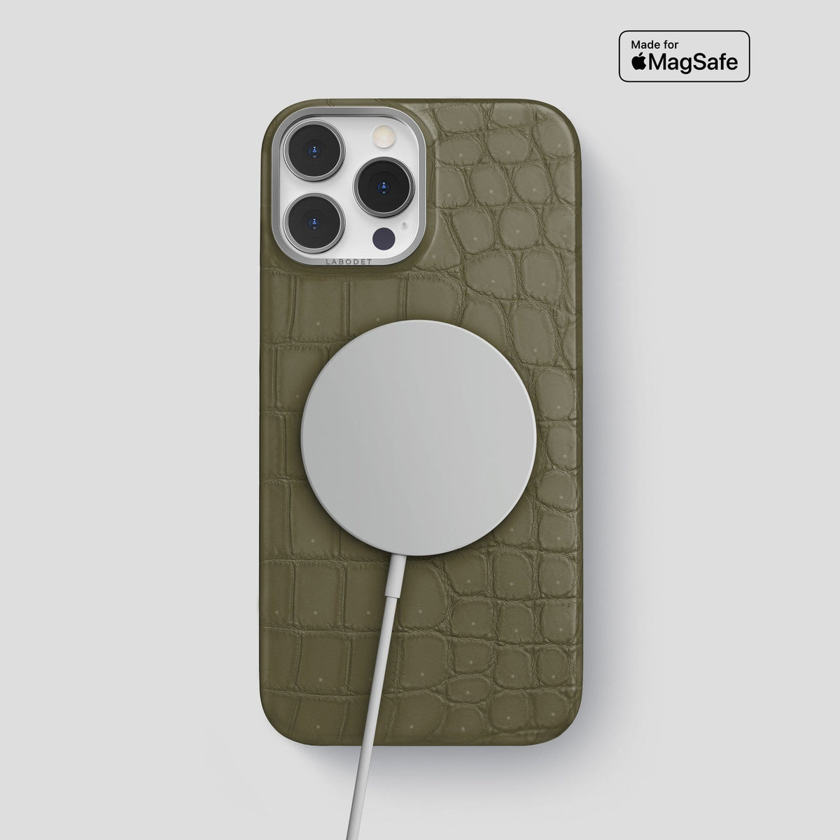 Kaki Green iPhone 13 Pro Max Classic Case with Steel Metal -5 | Kaki-Green-Steel