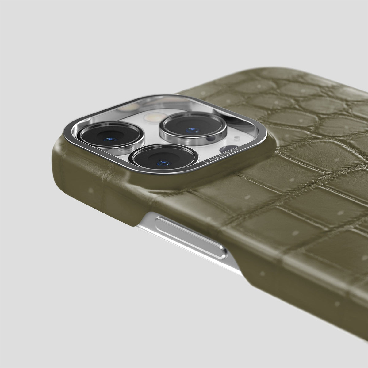 Kaki Green iPhone 13 Pro Max Classic Case with Steel Metal -6 | Kaki-Green-Steel