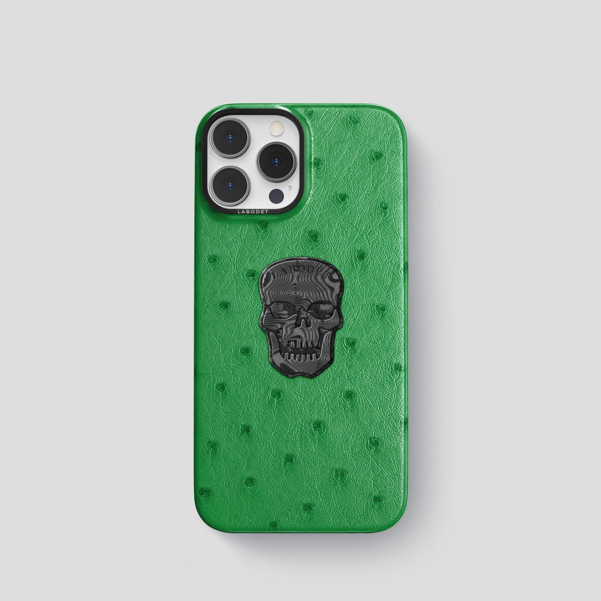 Kentucky Green iPhone 13 Pro Classic Case Ostrich with Black Metal -1 | Kentucky-Green-Black