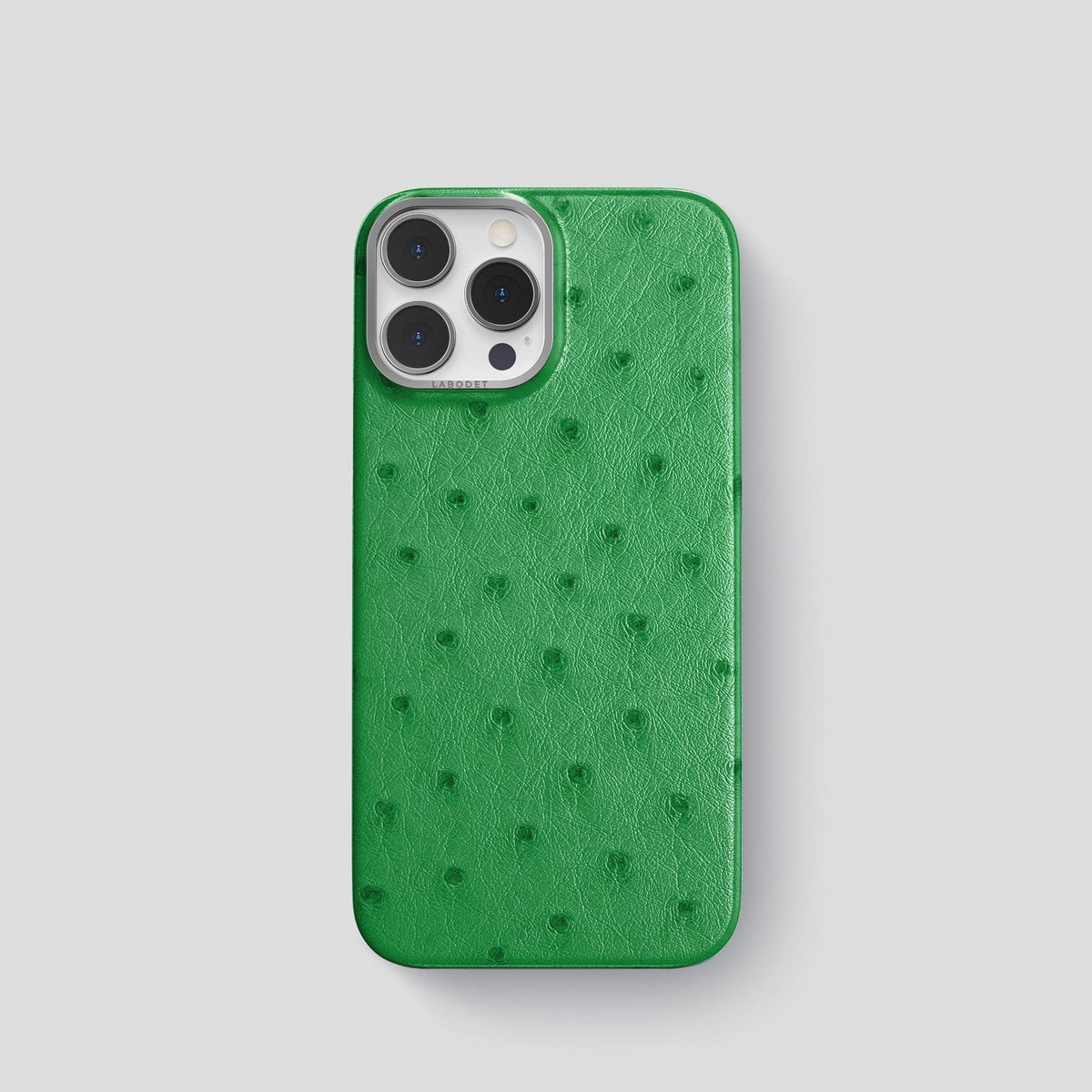 Kentucky Green iPhone 13 Pro Classic Case Ostrich with Steel Metal -1 | Kentucky-Green-Steel