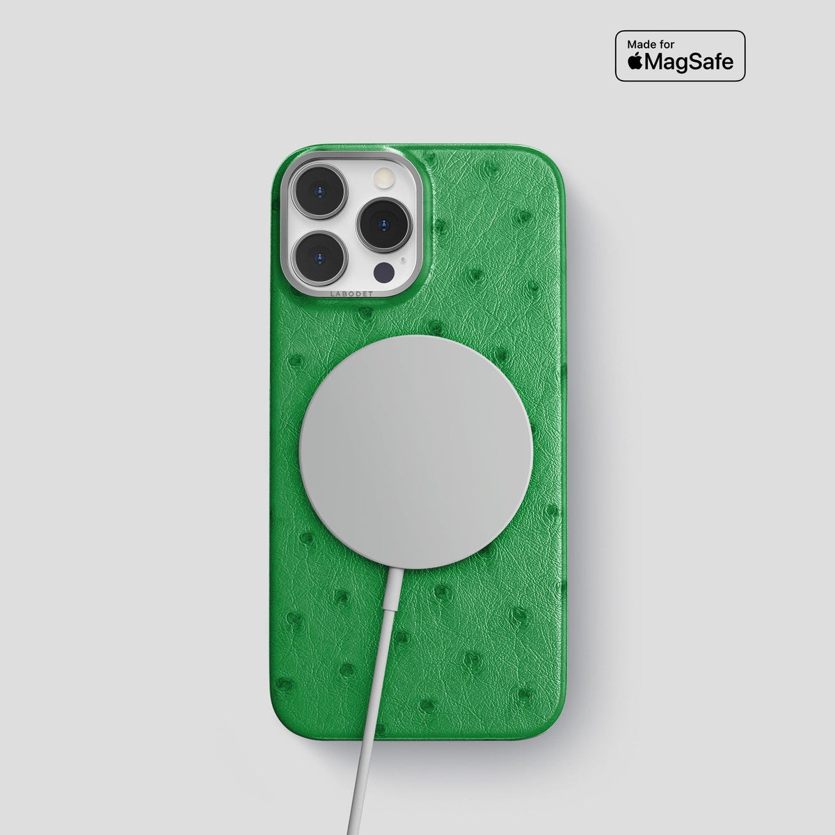 Kentucky Green iPhone 13 Pro Classic Case Ostrich with Steel Metal -5 | Kentucky-Green-Steel
