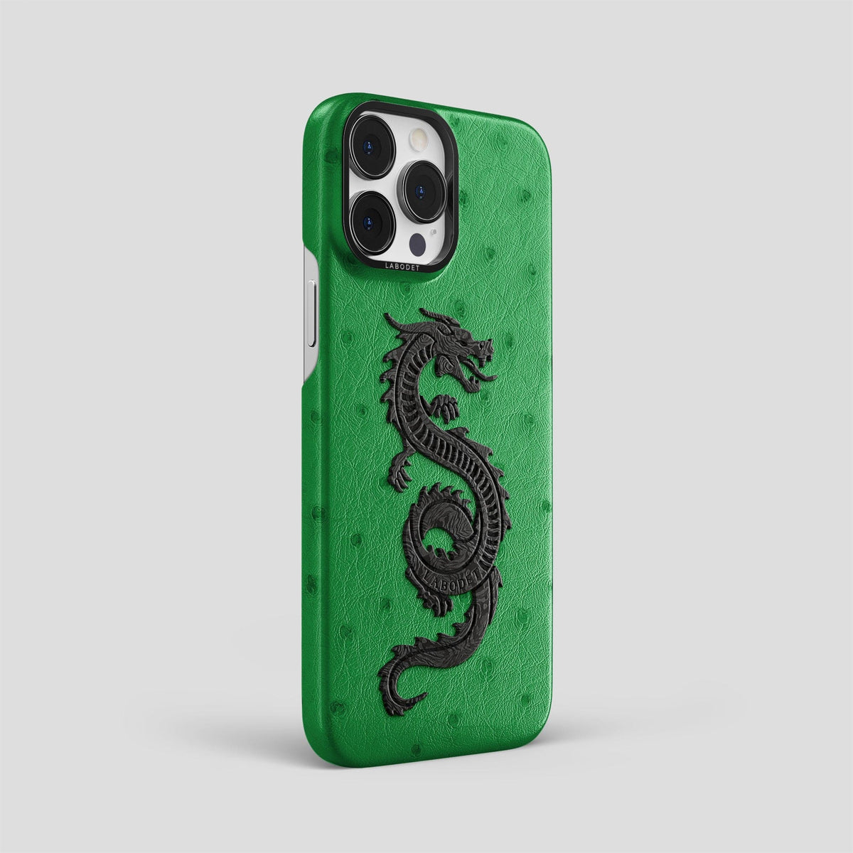 Kentucky Green iPhone 13 Pro Max Classic Case Ostrich with Black Metal -2 | Kentucky-Green-Black
