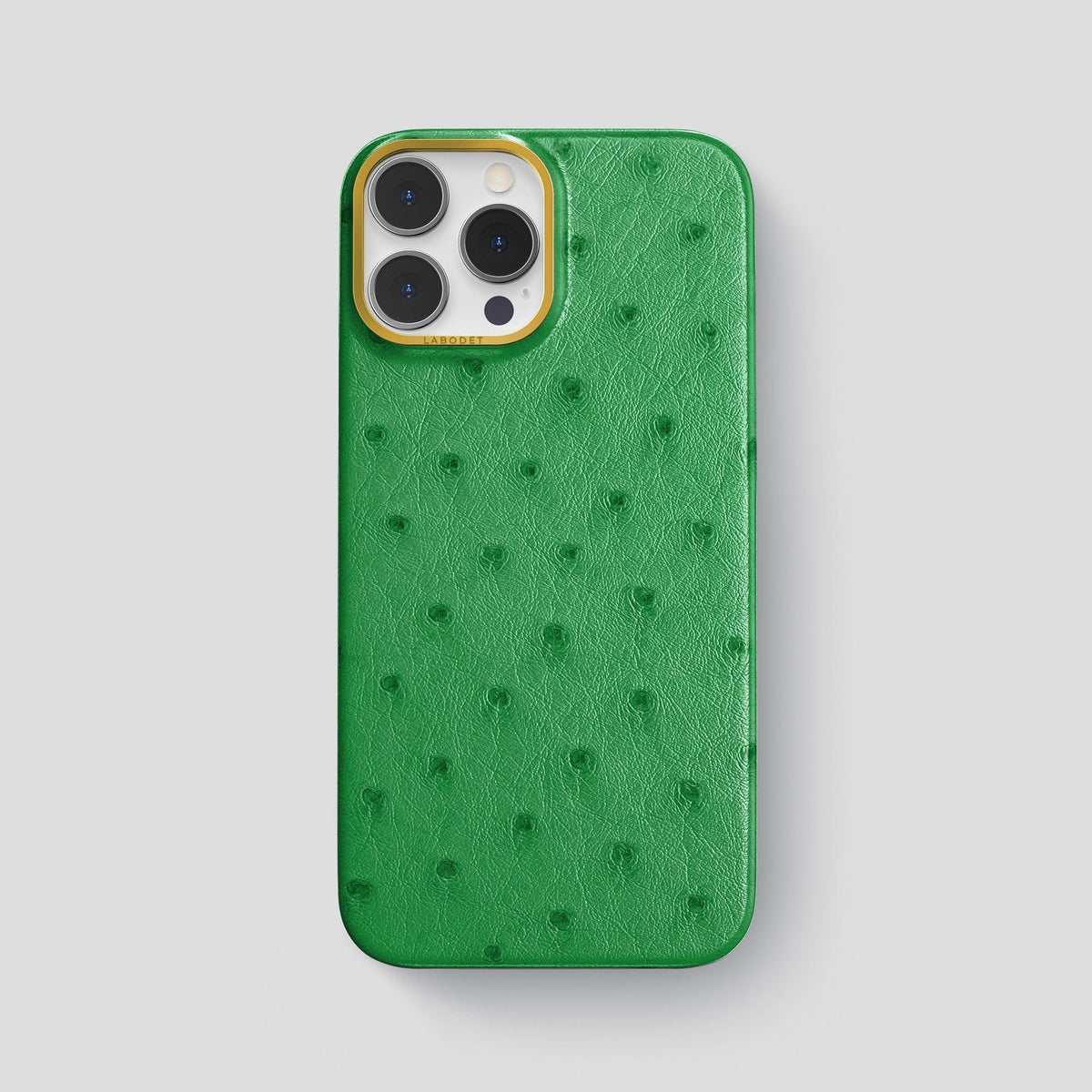 Kentucky Green iPhone 13 Pro Max Classic Case Ostrich with Gold Metal -1 | Kentucky-Green-Gold