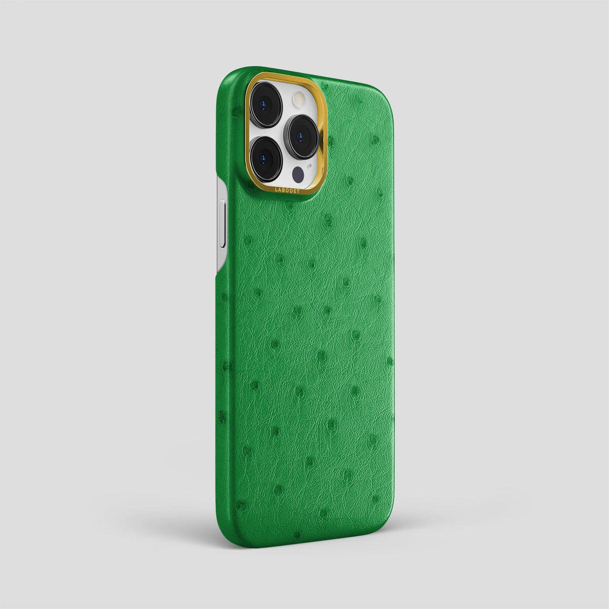Kentucky Green iPhone 13 Pro Max Classic Case Ostrich with Gold Metal -2 | Kentucky-Green-Gold