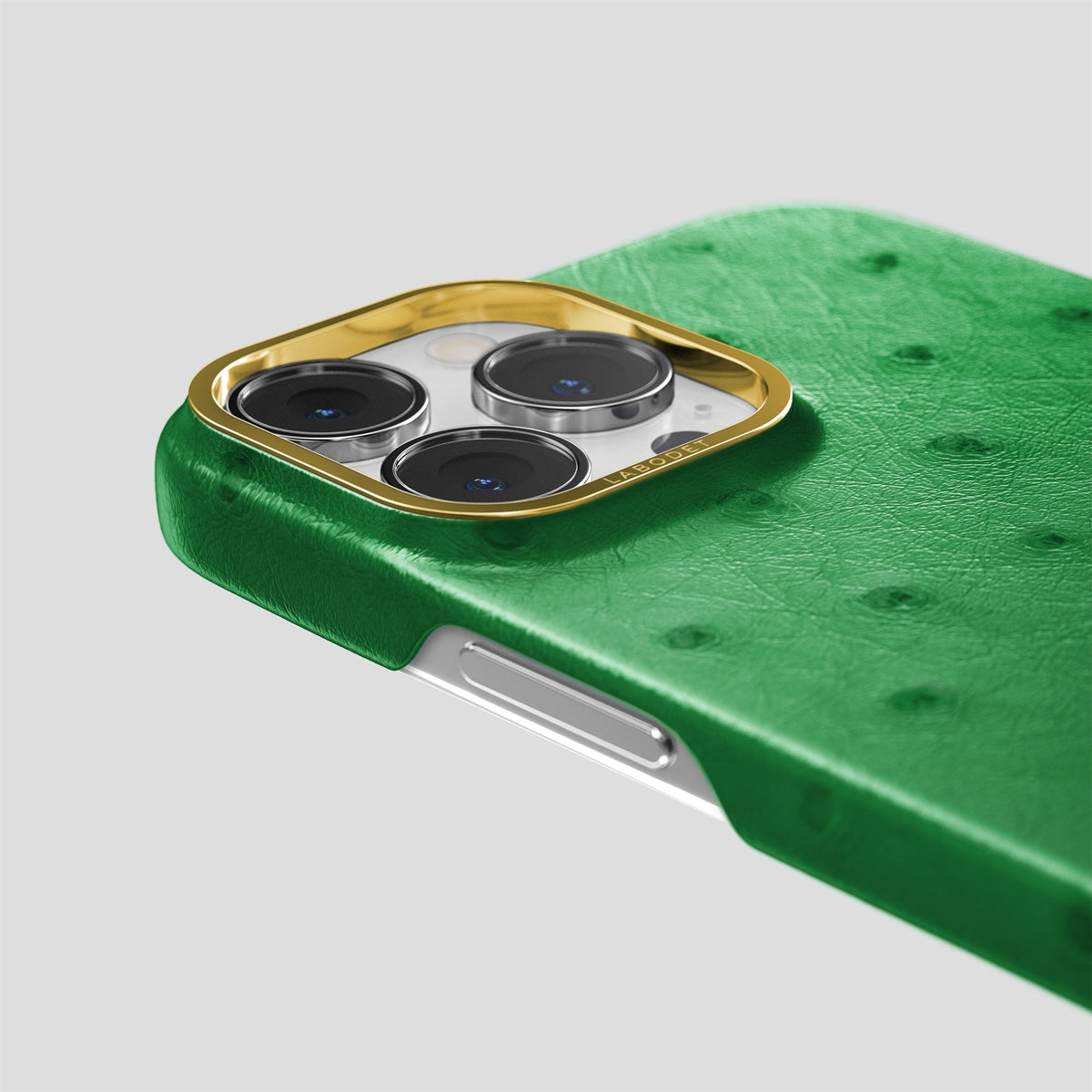 Kentucky Green iPhone 13 Pro Max Classic Case Ostrich with Gold Metal -6 | Kentucky-Green-Gold