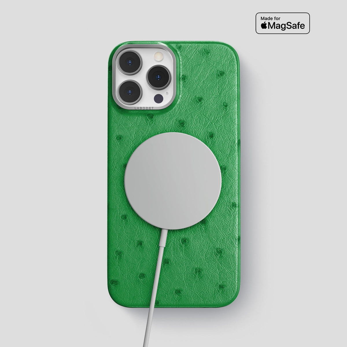 Kentucky Green iPhone 13 Pro Max Classic Case Ostrich with Steel Metal -5 | Kentucky-Green-Steel