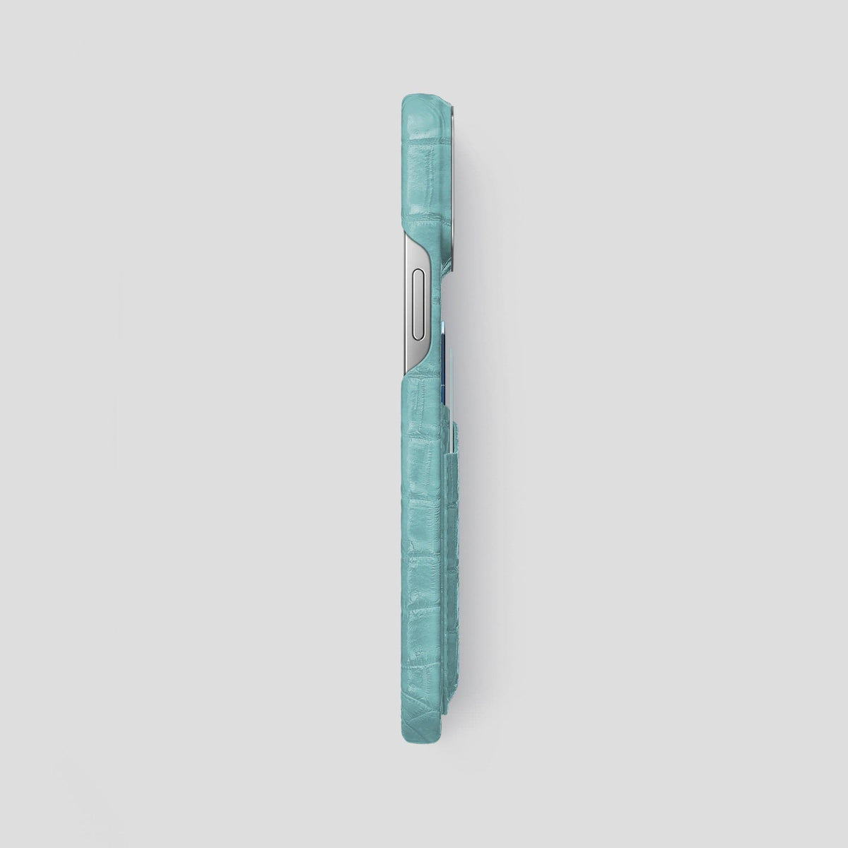 Light-Mint iPhone 13 Pro Max Himalaya Card Case with Steel Metal -3 | Light-Mint-Steel