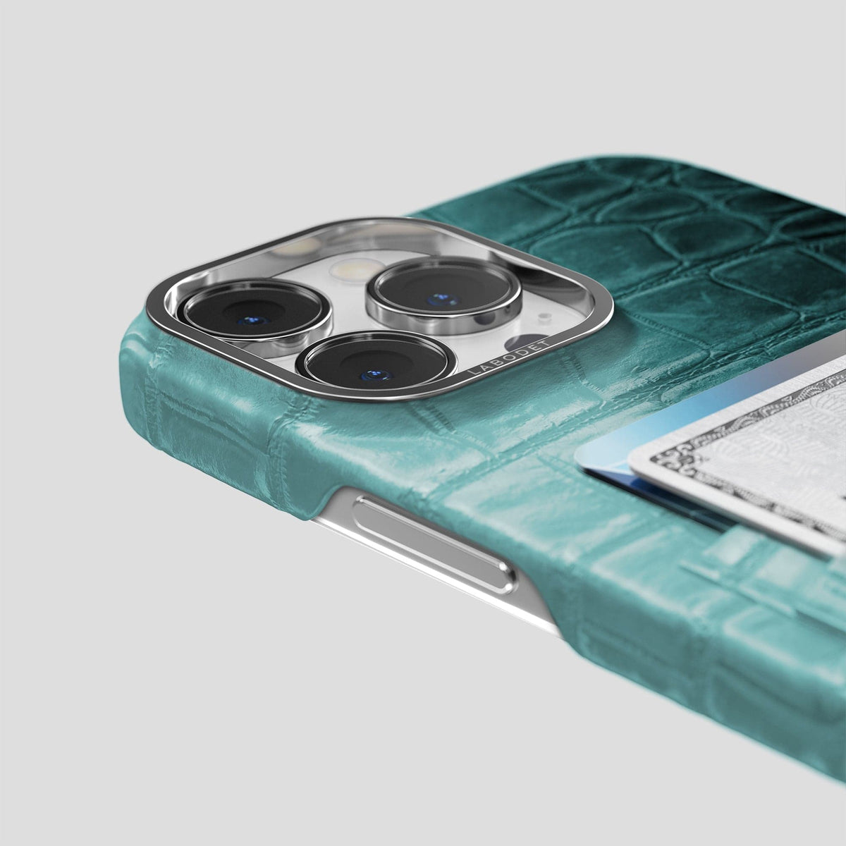 Light-Mint iPhone 13 Pro Max Himalaya Card Case with Steel Metal -5 | Light-Mint-Steel